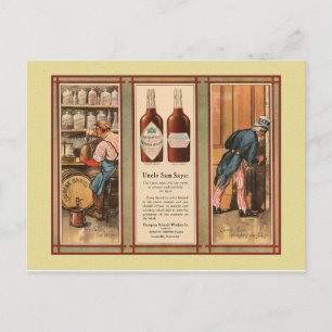 Kentucky Bourbon Onkel Sam Prohibition Postkarte