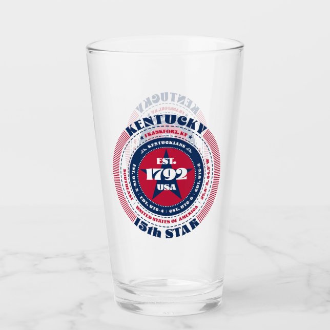 Kentucky Circle Typografy Design Glas (Vorderseite)