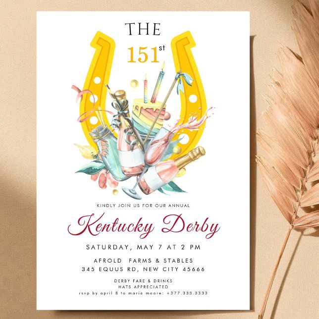 Kentucky Derby 151st Invitation with Horseshoe Einladung (Von Creator hochgeladen)