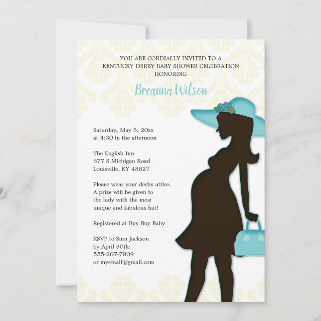 Kentucky Derby Baby Shower Einladung (Vorderseite)