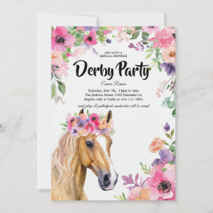 Kentucky Derby Brautparty-Einladung Aquarell Einladung