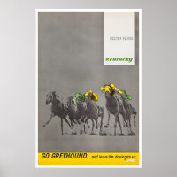 Kentucky Derby Kunst Pferderennen Druck Greyhound