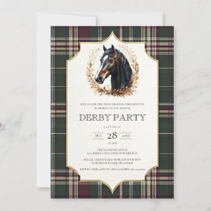 Kentucky Derby Party Einladung Eleganter Pferdekop