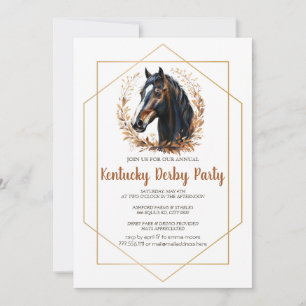 Kentucky Derby Party-Einladung Silbernes Hufeisen  Einladung