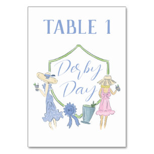 Kentucky Derby Party Tischnummer Card