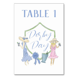 Kentucky Derby Party Tischnummer Card