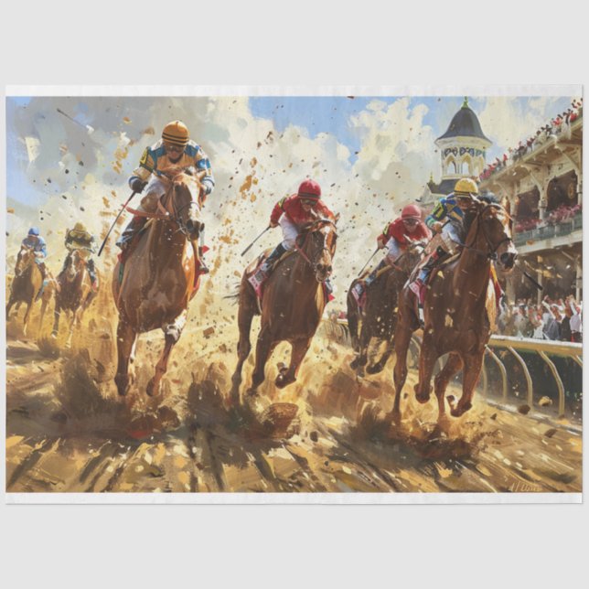 Kentucky Derby Race Decoupage Seidenpapier (Vorderseite)
