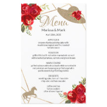 Kentucky Derby Red Roses Menu Mariage