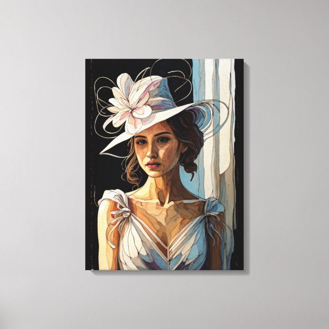Kentucky Derby Womens Hat Leinwand Wall Art Prints (Vorderseite)