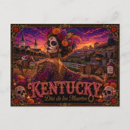 Kentucky Día de los Muertos Retro Postkarte