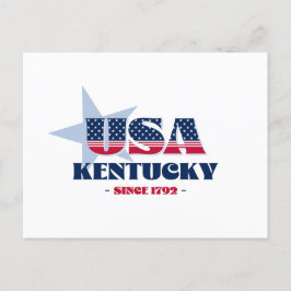 Kentucky en carte postale rouge, blanche et bleue