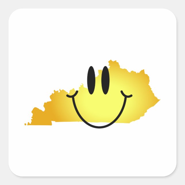Kentucky Face Quadratischer Aufkleber (Vorderseite)