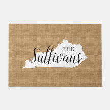 Kentucky Family Monogram Staaten Doormat