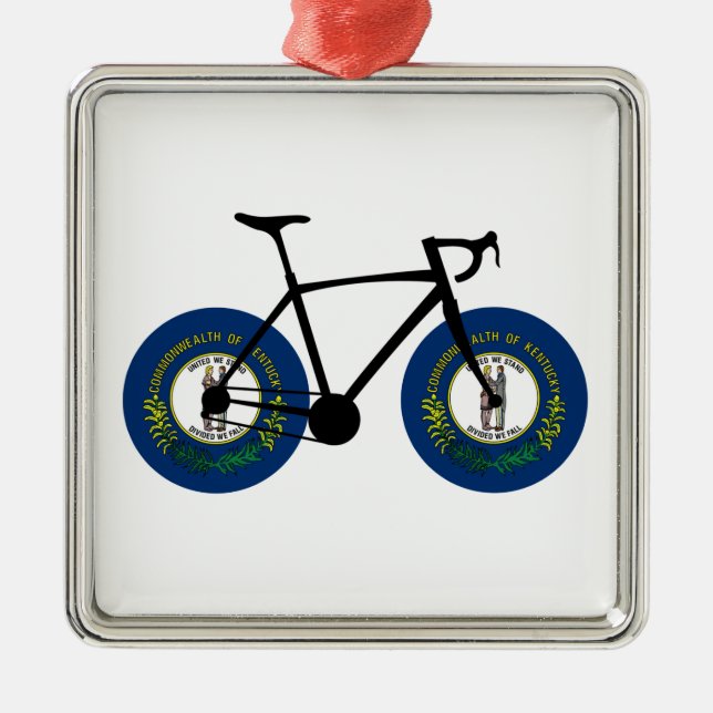 Kentucky Flag Cycling Ornament Aus Metall (Vorne)