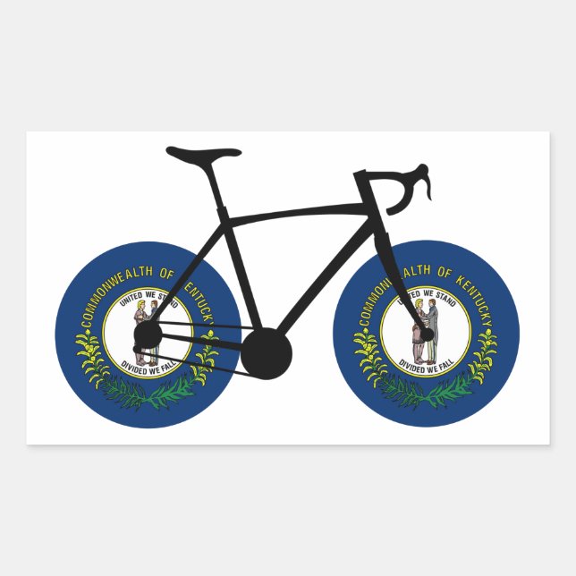 Kentucky Flag Cycling Rechteckiger Aufkleber (Vorderseite)