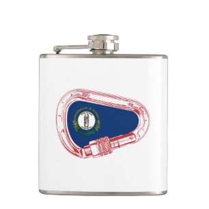 Kentucky Flag Klettersteig Carabiner Flachmann