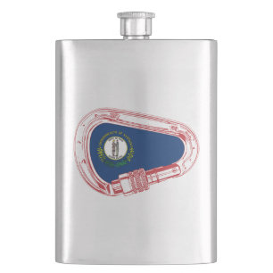 Kentucky Flag Klettersteig Carabiner Flachmann