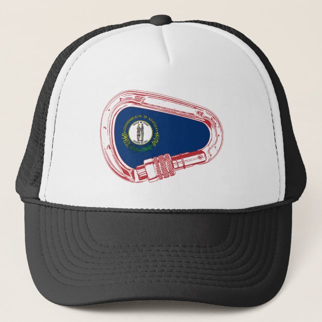 Kentucky Flag Klettersteig Carabiner Truckerkappe (Vorderseite)