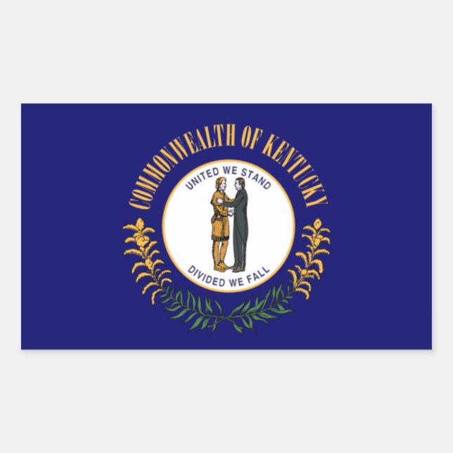 Kentucky Flag Rechteckiger Aufkleber (Vorderseite)