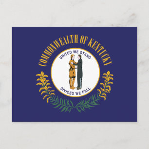 Kentucky-Flagge Vereint stehen wir Frontiersman Postkarte
