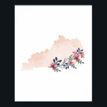 Kentucky Floral Watercolor Staat Poster<br><div class="desc">Kentucky Floral Watercolor Staat</div>