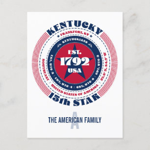 Kentucky, Frankfort, KY, Patriotic, Monogram Postkarte