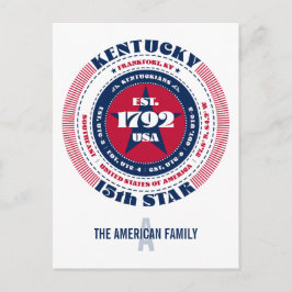Kentucky, Frankfort, KY, Patriotic, Monogram Postkarte