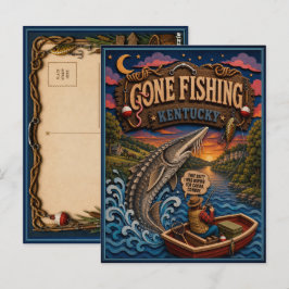Kentucky Gone Fishing Seestör Postkarte
