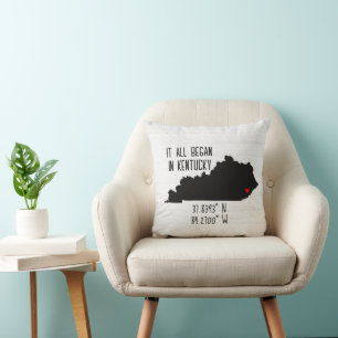 Kentucky GPS Koordinaten mit Herz Kissen