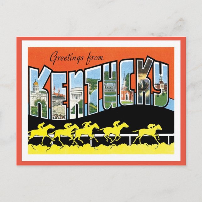 Kentucky Greetings von US-Staaten Postkarte (Vorderseite)