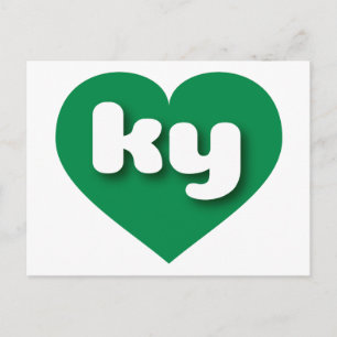 Kentucky grünes Herz - I Liebe ky Postkarte