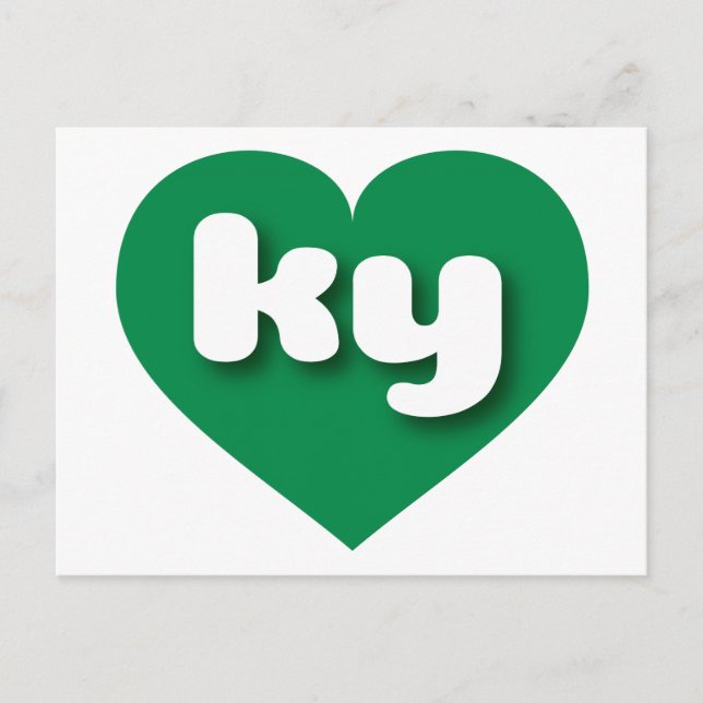 Kentucky grünes Herz - I Liebe ky Postkarte (Vorderseite)