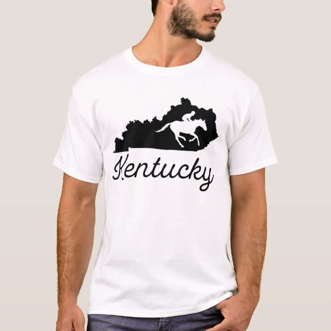 Kentucky Horse Map USA Staat T-Shirt (Vorderseite)
