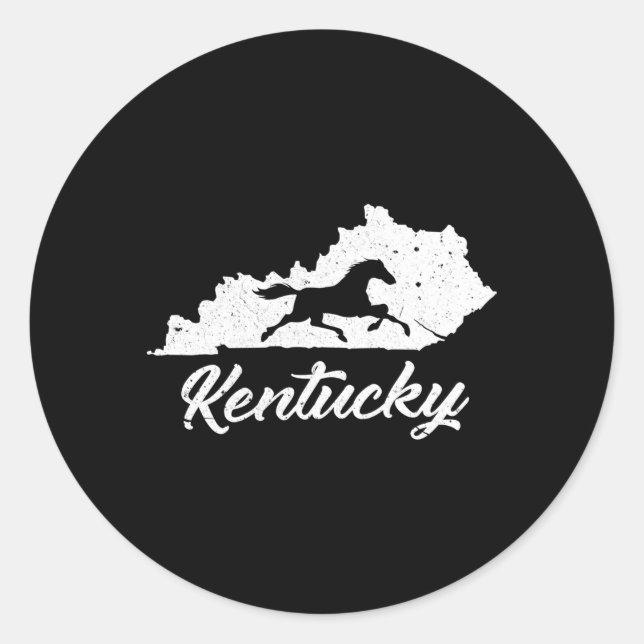 Kentucky Horse Park I Map State Horse Racing Runder Aufkleber (Vorderseite)