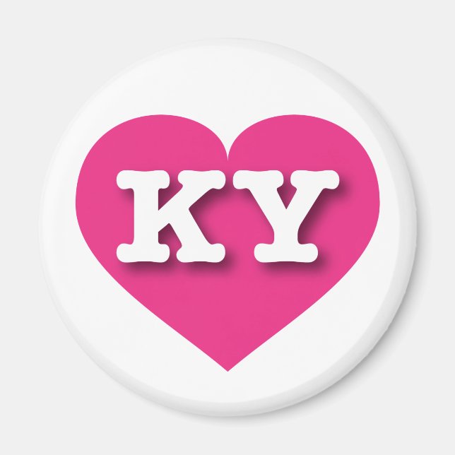Kentucky Hot Pink Heart - I Liebe KY Magnet (Vorne)