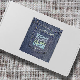 Kentucky Hund in Jean Pocket Classic Square Sticke Quadratischer Aufkleber