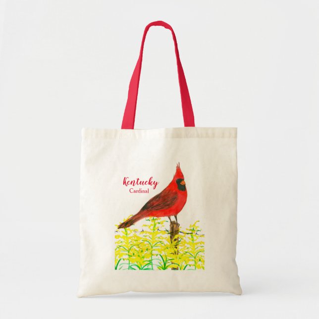 Kentucky Kardinal Bird Goldenrod Blume Tragetasche (Vorne)
