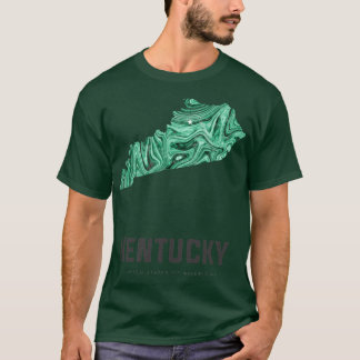 Kentucky-Karte Kunst abstrakt in Grün T-Shirt