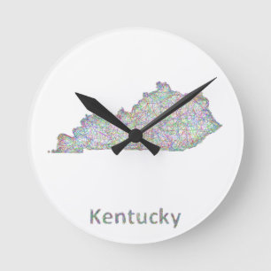 Kentucky-Karte Runde Wanduhr