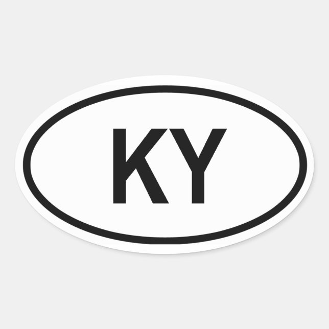 Kentucky "KY" Ovaler Aufkleber (Vorderseite)