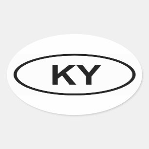Kentucky "KY " Ovaler Aufkleber