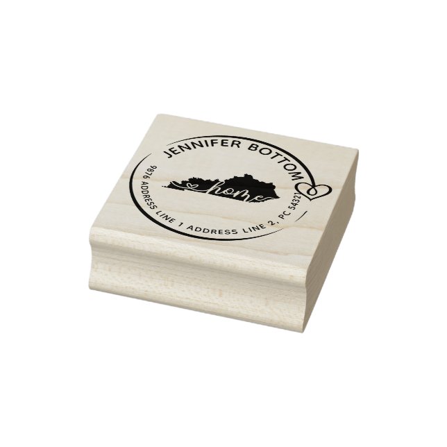 Kentucky Map Herzkranz Gummistempel (Stempel)
