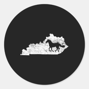 Kentucky Map Horse Kentucky Runder Aufkleber