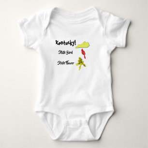 Kentucky Map Staat Bird & Blume Baby Strampler