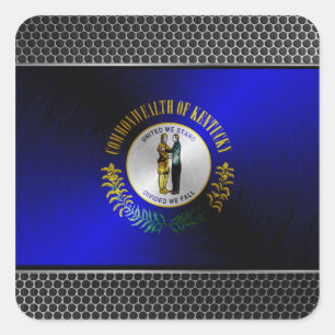 Kentucky-Metallflagge Quadratischer Aufkleber