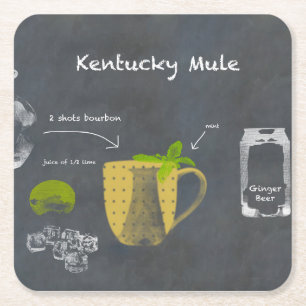 Kentucky Mule Rechteckiger Pappuntersetzer