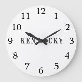 Kentucky Name with State Shaped Letter Große Wanduhr