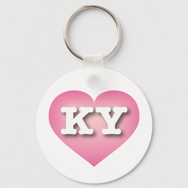 Kentucky Pink Fade Heart - I Liebe KY Schlüsselanhänger (Vorderseite)