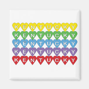 Kentucky Pride Buntes Herzdesign Magnet