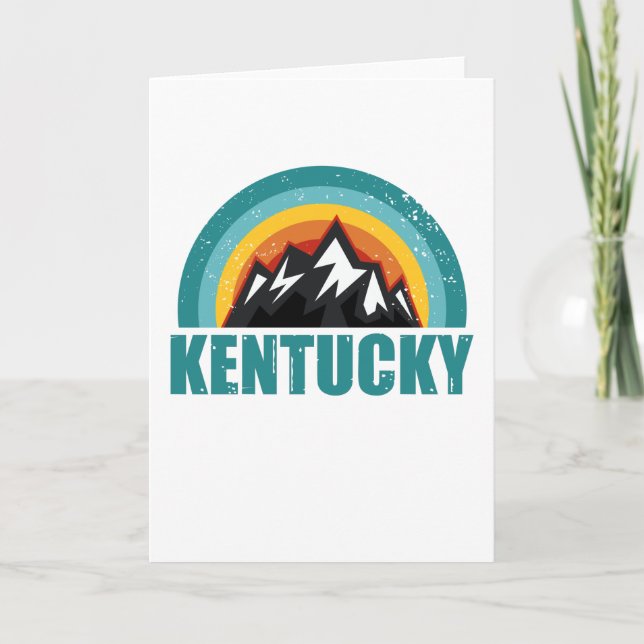 Kentucky Retro Sunset gibt amerikanischen Staaten  Karte (Vorderseite)